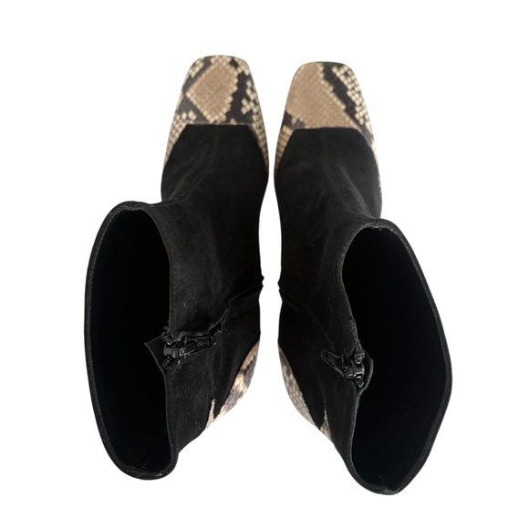 Alberto Zago Milano Y2K Square Toe Snake Trim Suede Boots – IT 36.5 / US 6–6.5 - Picture 7 of 12